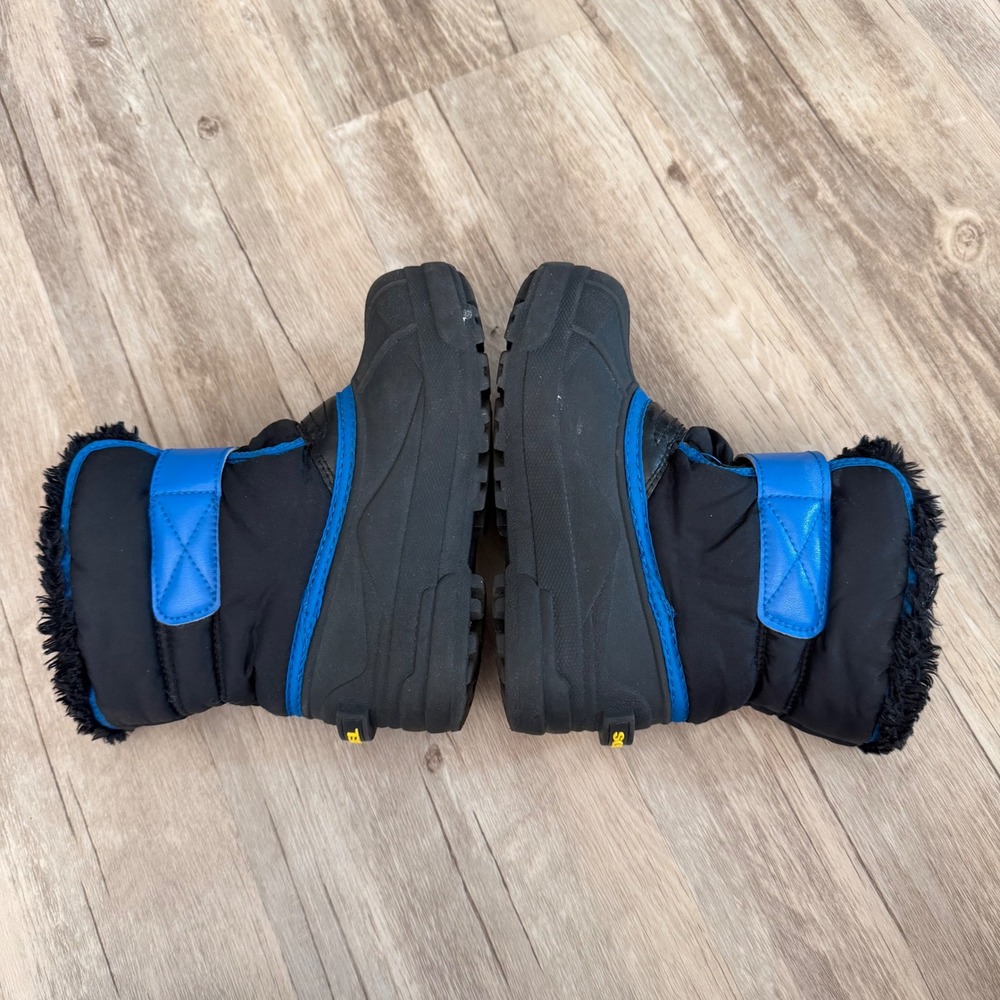 Sorel Kids Snow Commander Winter Snow Boots Black Blue Ski Snowboard Size 13 - Picture 3 of 9